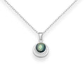 925 Sterling Silver Circle Pendant, Decorated with Shell