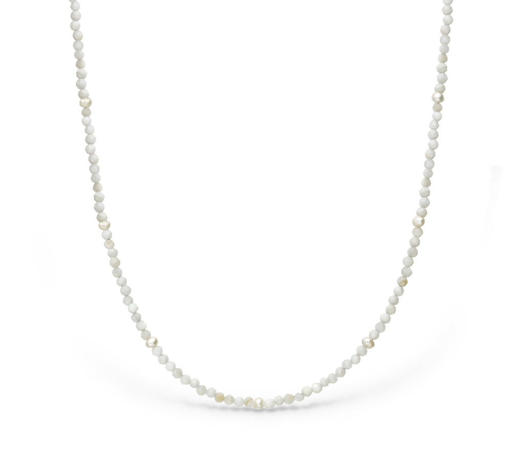 925 Sterling Silver Beaded Pearl Necklace
