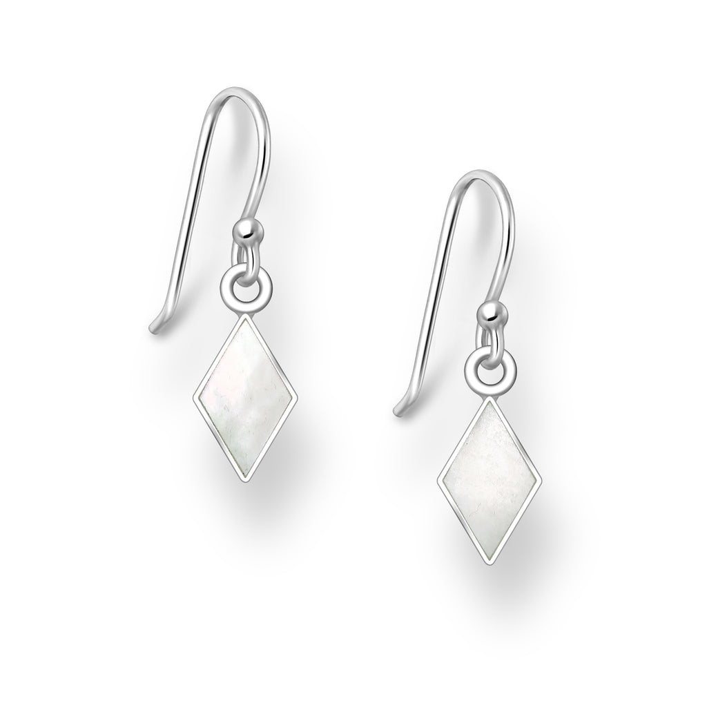 925 Sterling Silver Rhombus Hook Earrings