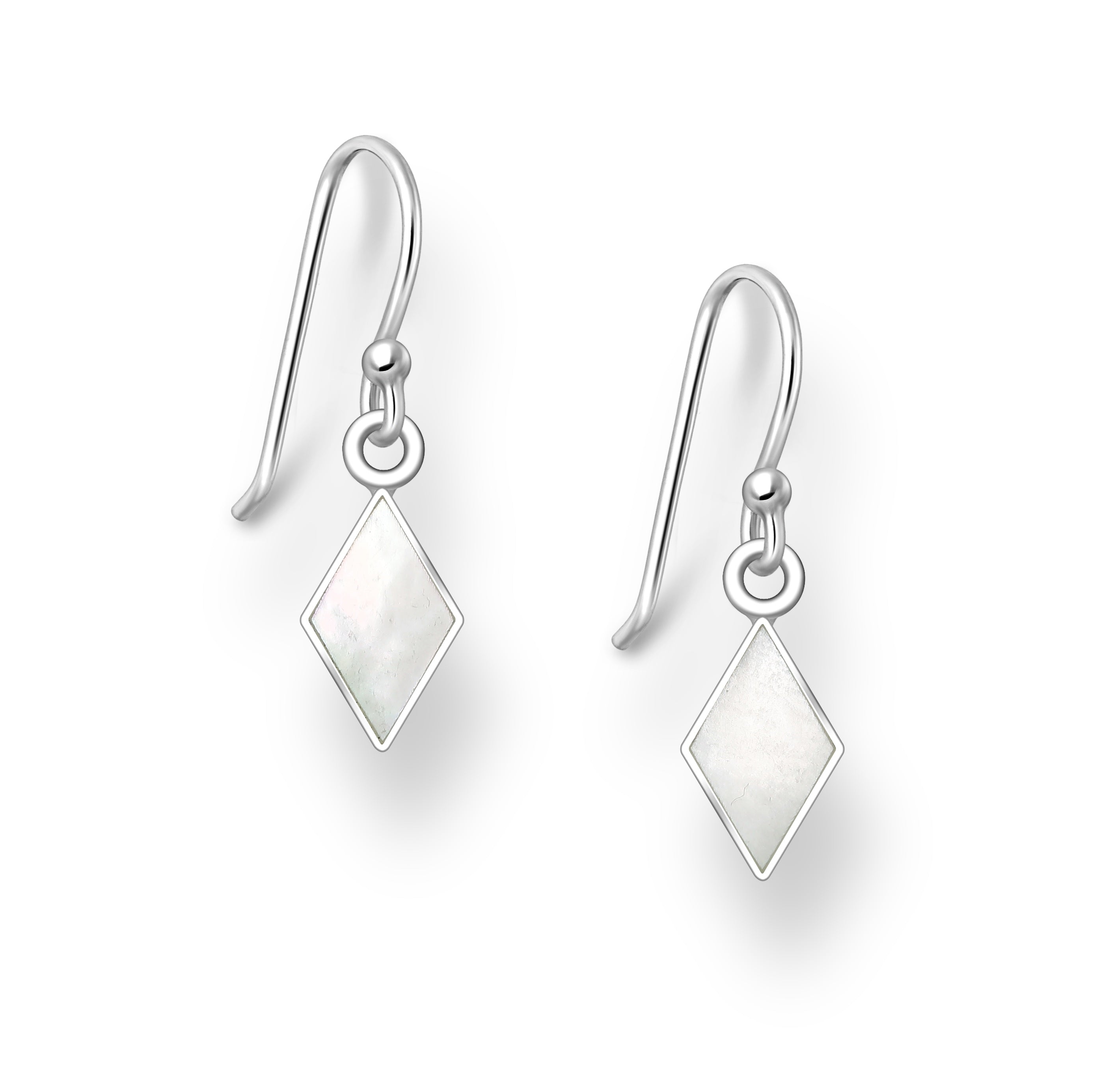 925 Sterling Silver Rhombus Hook Earrings