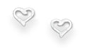 925 Sterling Silver Heart Push-Back Earrings