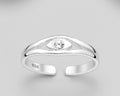 925 Sterling Silver Adjustable Eye Toe Ring