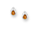 925 Sterling Silver Push-Back Baltic Amber Earrings