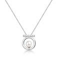 925 Sterling Silver Circle and Bar Necklace