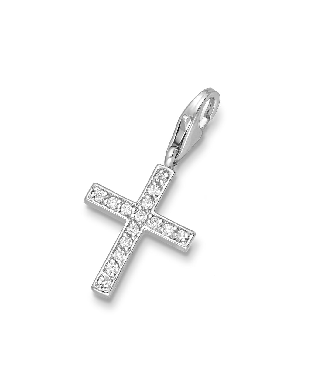 925 Sterling Silver Cross Clip on Charm